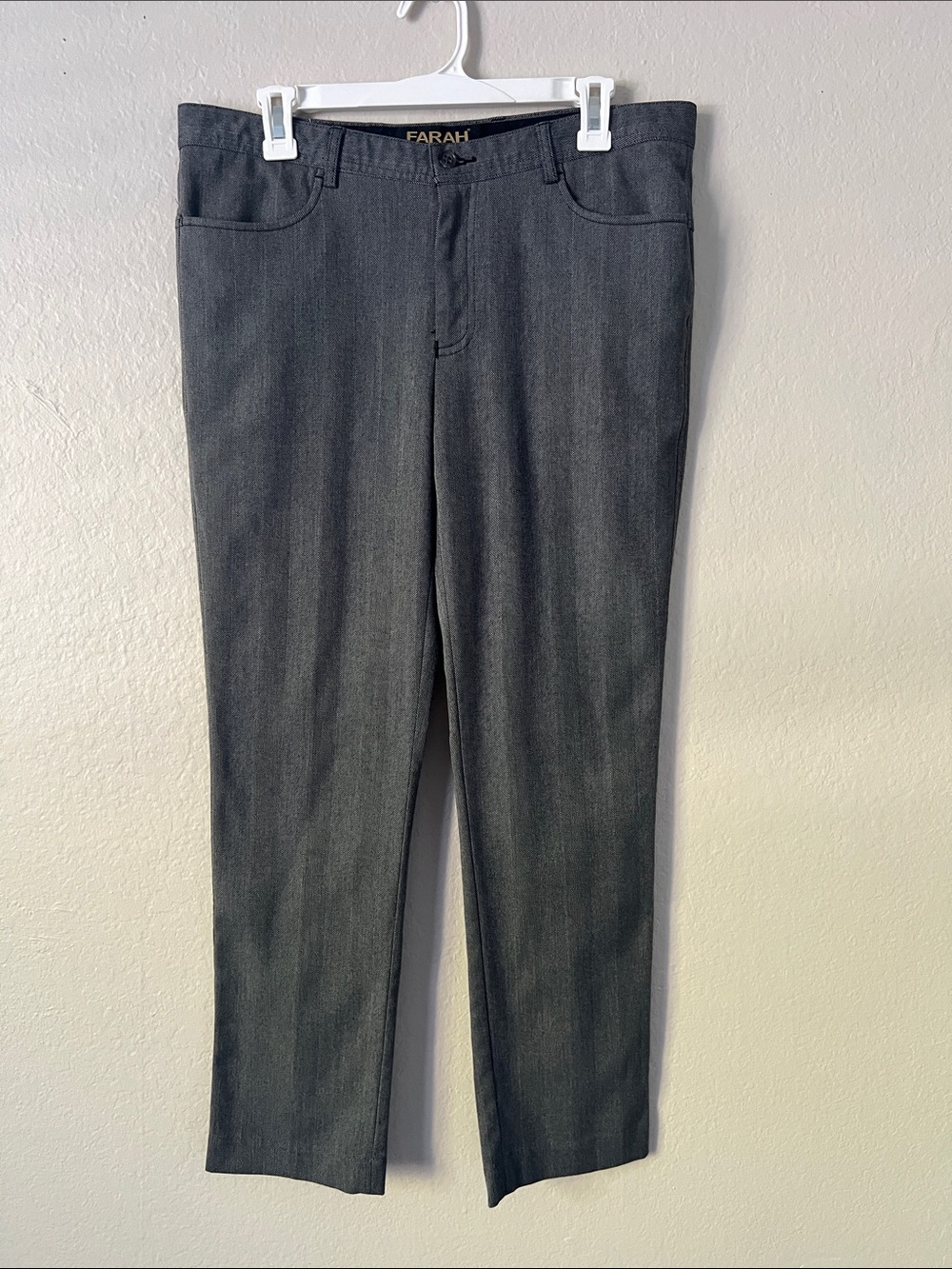 Vintage Farah Men's Gray Straight Leg Pants Slacks W34 L32
